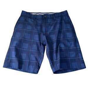 Callaway Shorts Mens 32 Blue Plaid Chino Golf Golfer Activewear Outdoor‎